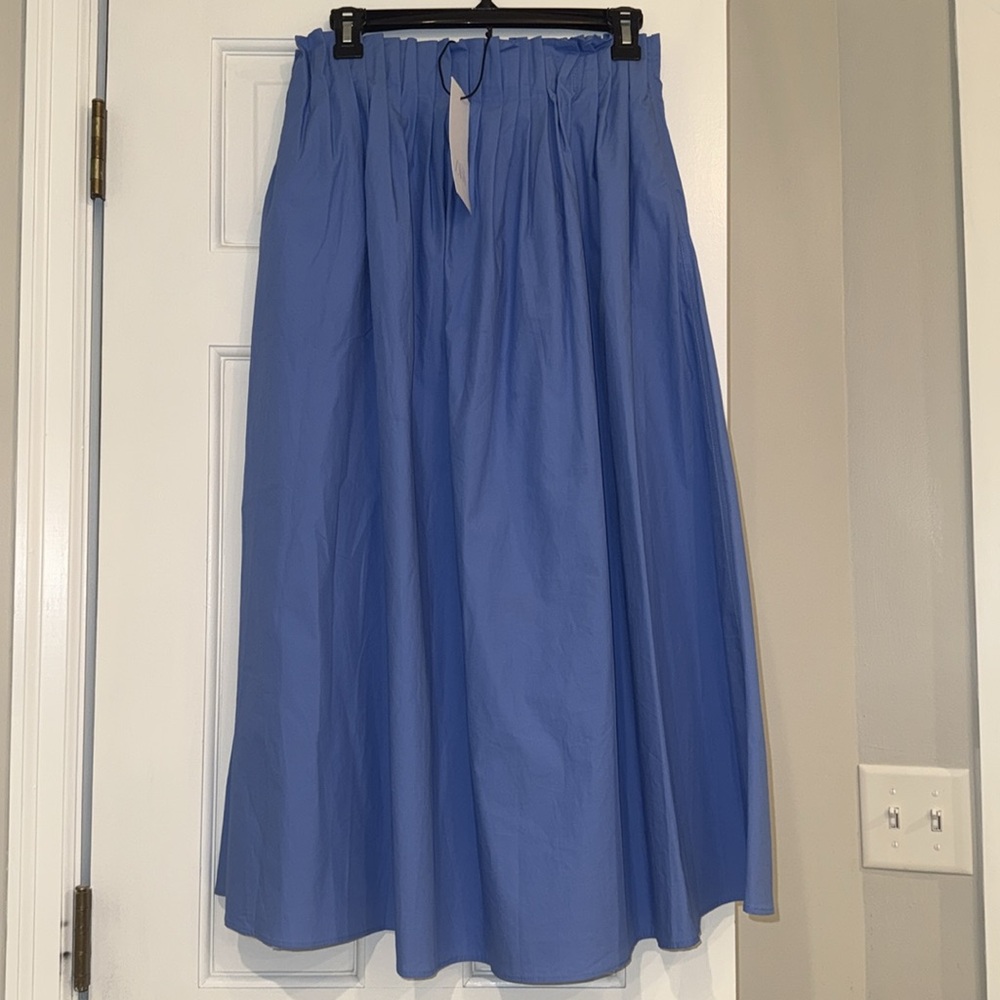 Zara box pleat midi skirt zw collection